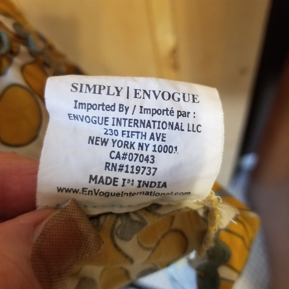 Simply Envogue Cotton Floral Ruffle Neck Tie Back Pocketed Apron - Picture 7 of 8